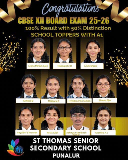 Another milestone of excellence!
Our school proudly records outstanding results in the CBSE Class XII Examination, continuing the tradition of academic brilliance and holistic education.

We congratulate our students for their remarkable achievement and thank our dedicated teachers and supportive parents for being part of this glorious success.

#100PercentResults #CBSEExcellence #SchoolPride #QualityEducation